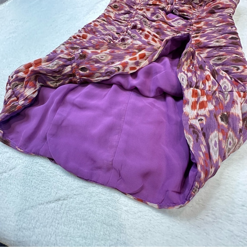 NWT Zara Retro Printed Double Knot Ruched Mini Dress - Picture 10 of 15
